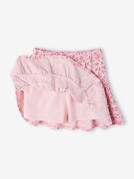 Girl's jersey skort ecru+pale pink - vertbaudet enfant 