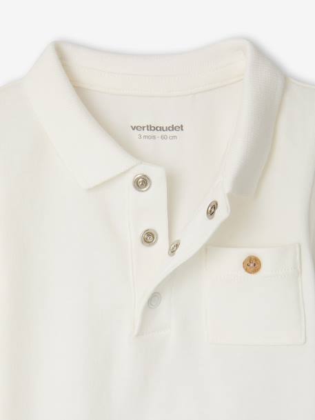 Pack of 2 Bodysuits with Polo Shirt Collar & Pocket, for Newborns ecru+sky blue - vertbaudet enfant 