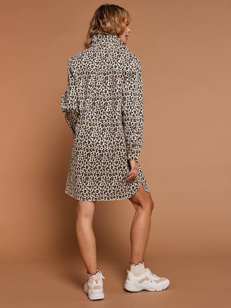 Leopard print nursing dress ecru - vertbaudet enfant 