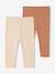 Baby Girls' Pack of 2 Long Leggings Blue+ochre+pecan nut - vertbaudet enfant 