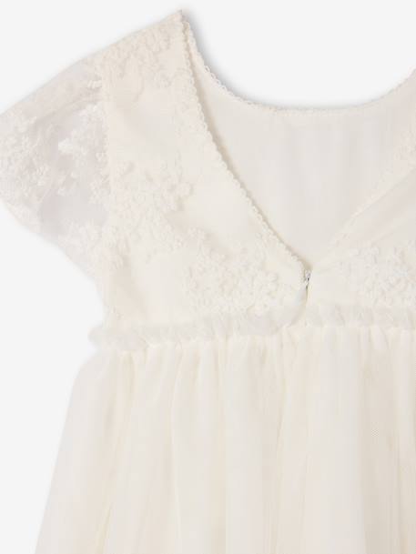 Girl's lace and tulle dress white - vertbaudet enfant 