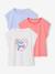 Lot de 3 tee-shirts fille fantaisie manches courtes bleu grisé+bleu pâle+rose poudré - vertbaudet enfant 