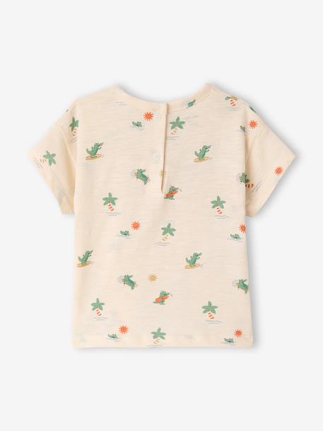 Organic cotton palm tree t-shirt ecru - vertbaudet enfant 