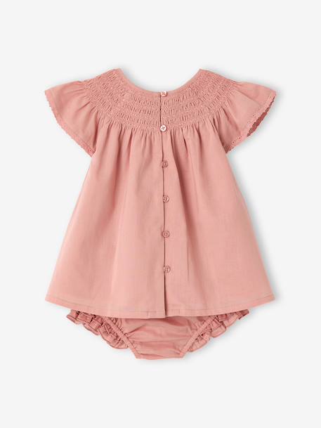 Dress and bloomer set for baby girls in cotton blush - vertbaudet enfant 
