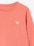 T-shirt fille coeur pailleté manches longues anthracite+corail+écru+rose poudré+vert émeraude - vertbaudet enfant 