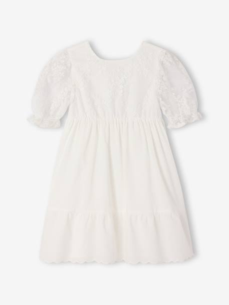 Bohemian girl's dress with lace sleeves white - vertbaudet enfant 