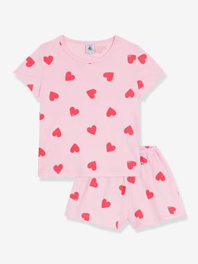 Fille-Pyjama, surpyjama-Pyjama short fille imprimé coeurs 