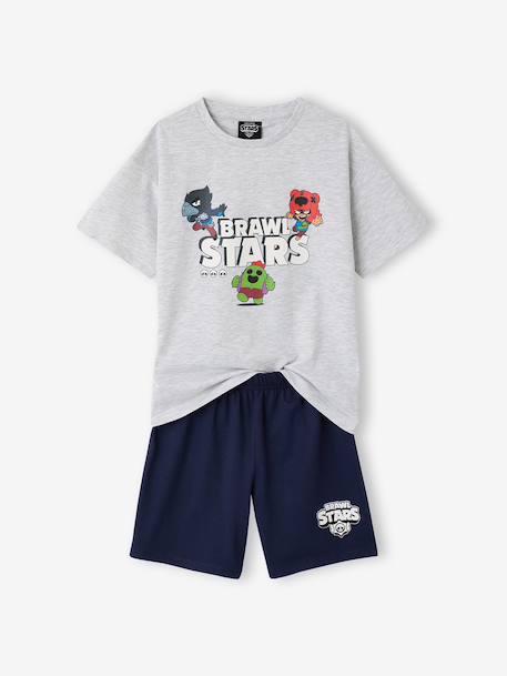 Ensemble pyjashort Brawl Stars gris chiné - vertbaudet enfant 