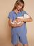 Nursing clothes maternity short pyjamas chambray blue - vertbaudet enfant 