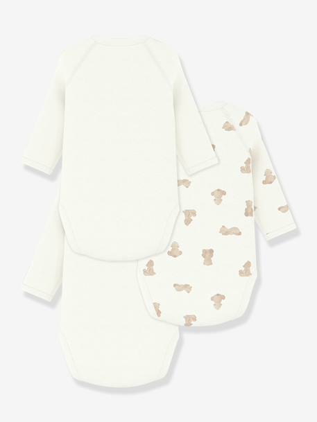 Pack of 3 Petit Bateau crossover bodysuits for babies white - vertbaudet enfant 