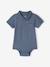 Pack of 2 Bodysuits with Polo Shirt Collar & Pocket, for Newborns ecru+sky blue - vertbaudet enfant 