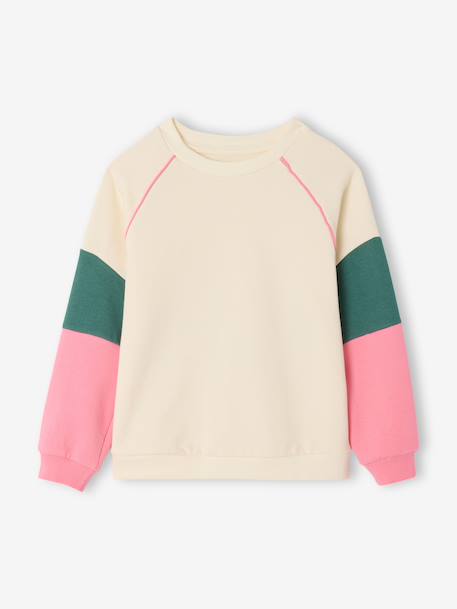 Girl's sportswear sweatshirt ecru - vertbaudet enfant 