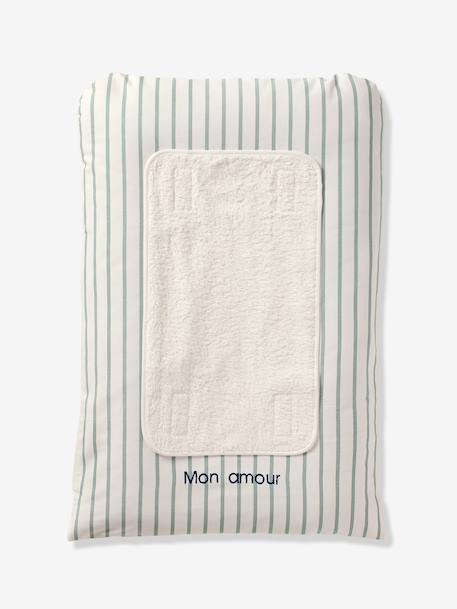 Cover for Changing Mattress, Hanoi multicoloured+printed beige+sage green+WHITE LIGHT ALL OVER PRINTED - vertbaudet enfant 