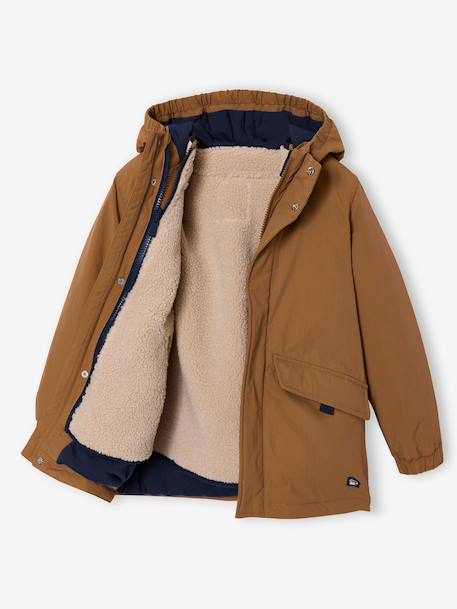 Boys' 3-in-1 parka with sherpa lining pecan nut - vertbaudet enfant 