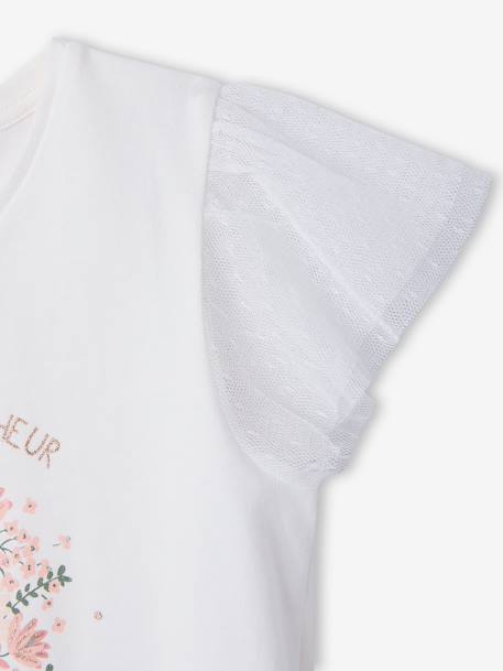 Short-sleeved floral t-shirt white - vertbaudet enfant 