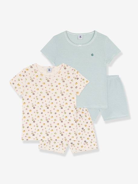 Pack of 2 Petit Bateau printed cotton pyjamas white - vertbaudet enfant 