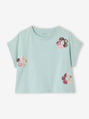 Fille-T-shirt, sous-pull-T-shirt-T-shirt fille motifs sequins