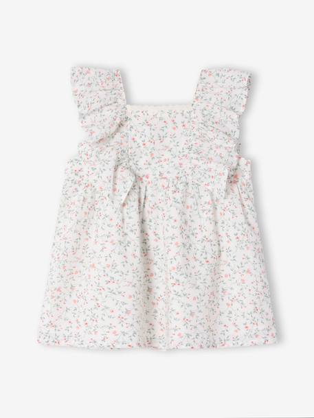 Baby dress with frill print printed white - vertbaudet enfant 