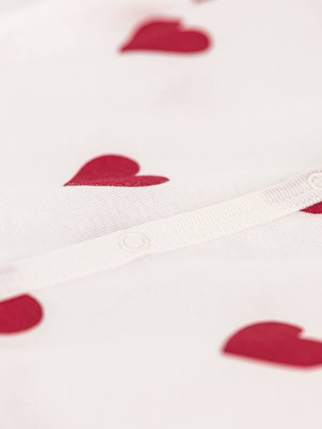 Combicourt bébé coton coeurs blanc - vertbaudet enfant 