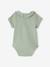 Pack of 2 Short-Sleeved Bodysuits with Fancy Collar, for Babies coral+sage green - vertbaudet enfant 