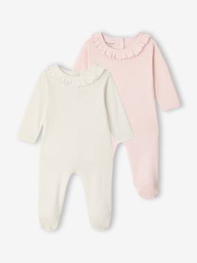 -Lot 2 pyjama bébé fille uni 