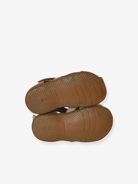 Leather Sandals for Baby Boys, Designed for First Steps brown+navy blue+set beige - vertbaudet enfant 