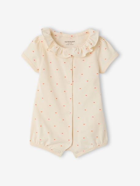 Pack of 2 organic cotton baby girl playsuits ecru - vertbaudet enfant 
