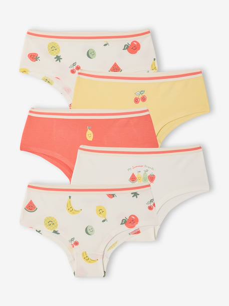 Pack of 5 fruit briefs ecru - vertbaudet enfant 