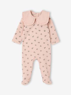 Baby-Pyjamas & Sleepsuits-Sleepsuit for baby girls in organic cotton 