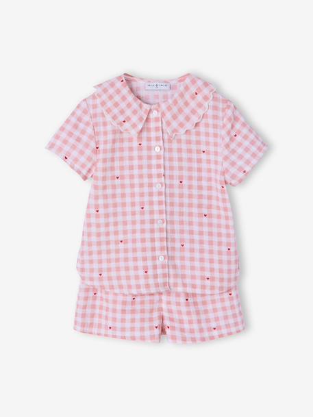 Girls' organic cotton 2-piece pyjamas rosy - vertbaudet enfant 
