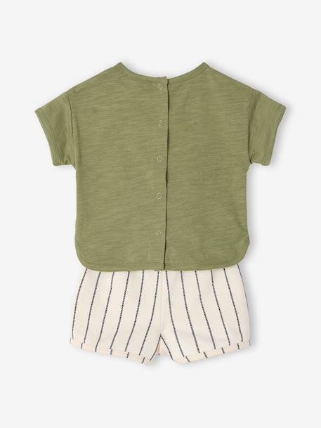 Ensemble 2 pièces coton garçon kaki - vertbaudet enfant 