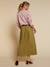 Long cotton gauze skirt olive - vertbaudet enfant 