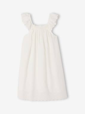 -Robe évasée coton broderie