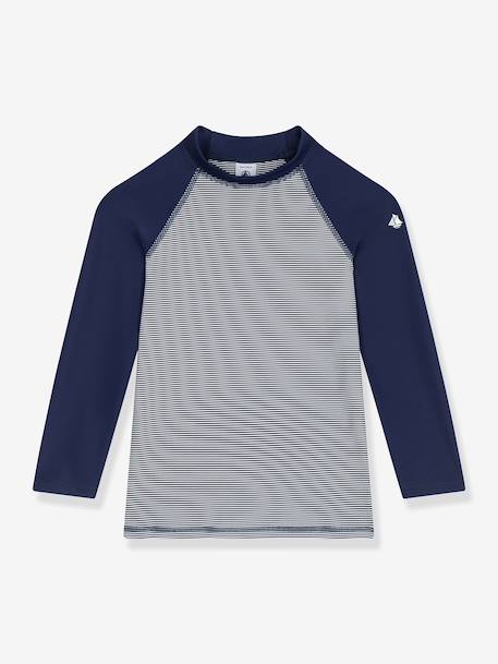 Boys' long-sleeved UV protective swimsuit t-shirt navy blue - vertbaudet enfant 