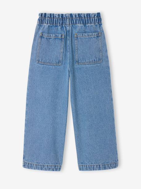 Girls’ Wide-Leg Denim Trousers medium blue - vertbaudet enfant 