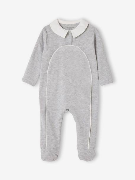Sleepsuit in organic cotton marl grey - vertbaudet enfant 
