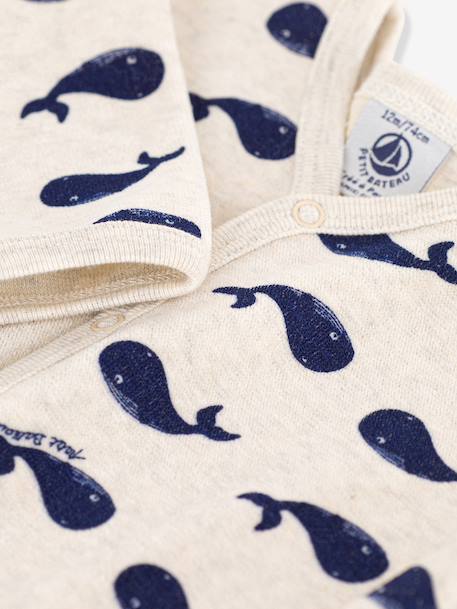 Baby velvet sleepsuit with whale design beige - vertbaudet enfant 