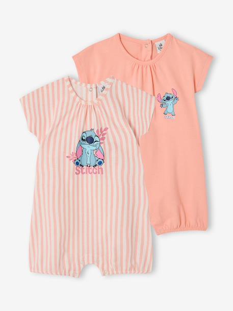 Pack of 2 Stitch playsuit bodysuits peach - vertbaudet enfant 
