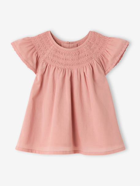 Dress and bloomer set for baby girls in cotton blush - vertbaudet enfant 