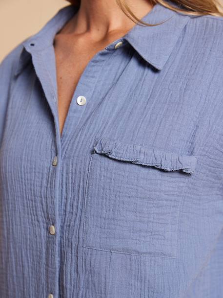 Nursing clothes maternity short pyjamas chambray blue - vertbaudet enfant 