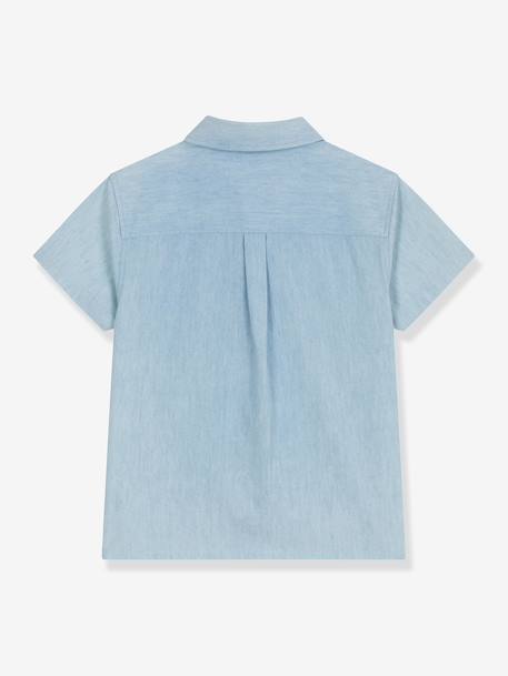Boy's short-sleeved chambray shirt light blue - vertbaudet enfant 