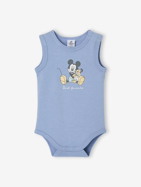 Pack of 2 sleeveless baby boy bodysuits denim blue - vertbaudet enfant 