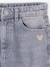 Wide-Leg Jeans, Frayed Hems, for Girls bleached denim+grey+stone - vertbaudet enfant 
