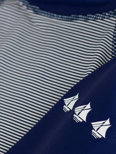 Boys' long-sleeved UV protective swimsuit t-shirt navy blue - vertbaudet enfant 