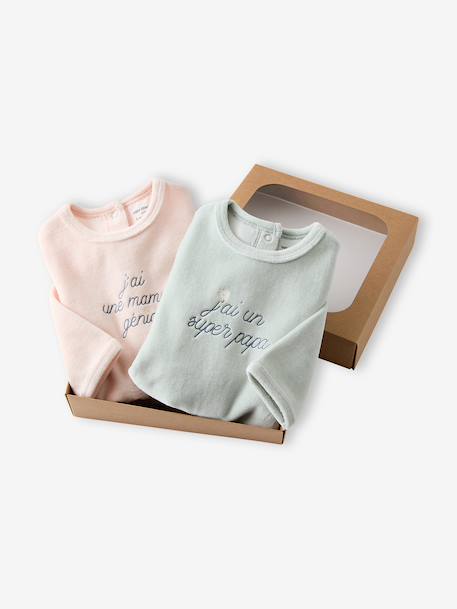 Pack of 2 girls' velvet pyjamas rose - vertbaudet enfant 