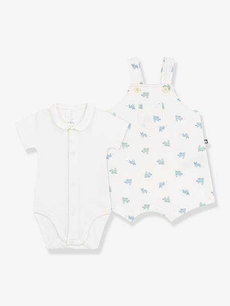 Ensemble salopette + body bébé blanc - vertbaudet enfant 