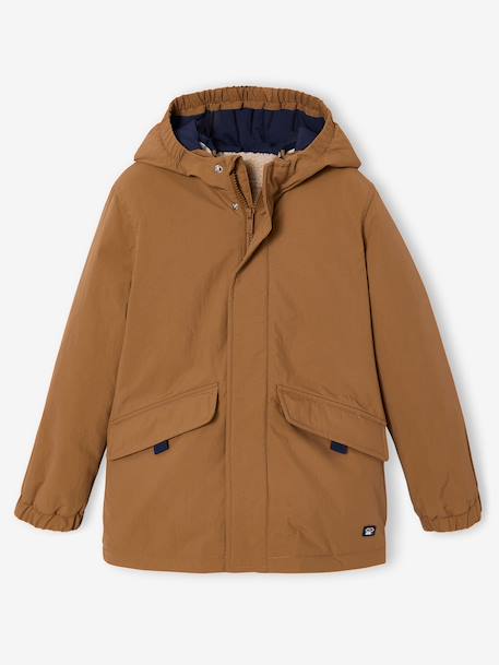 Boys' 3-in-1 parka with sherpa lining pecan nut - vertbaudet enfant 