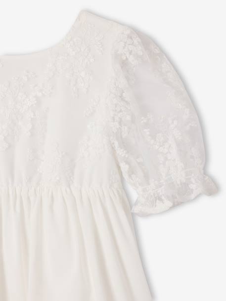 Bohemian girl's dress with lace sleeves white - vertbaudet enfant 