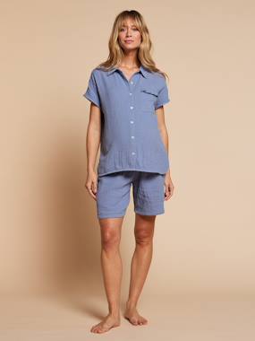 Vêtements de grossesse-Pyjama, homewear-Pyjama short femme grossesse allaitement