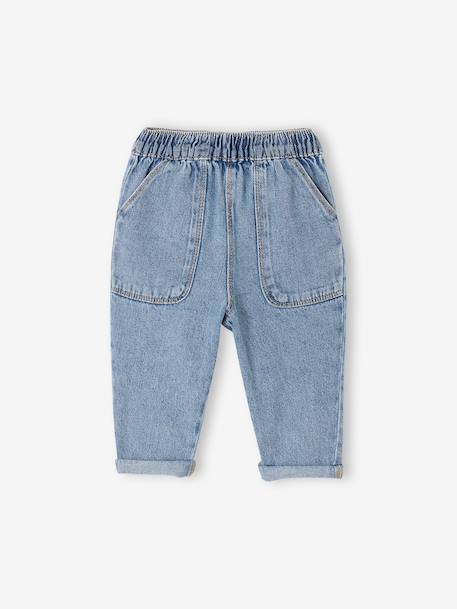 Jean bébé facile à enfiler denim brut+double stone - vertbaudet enfant 